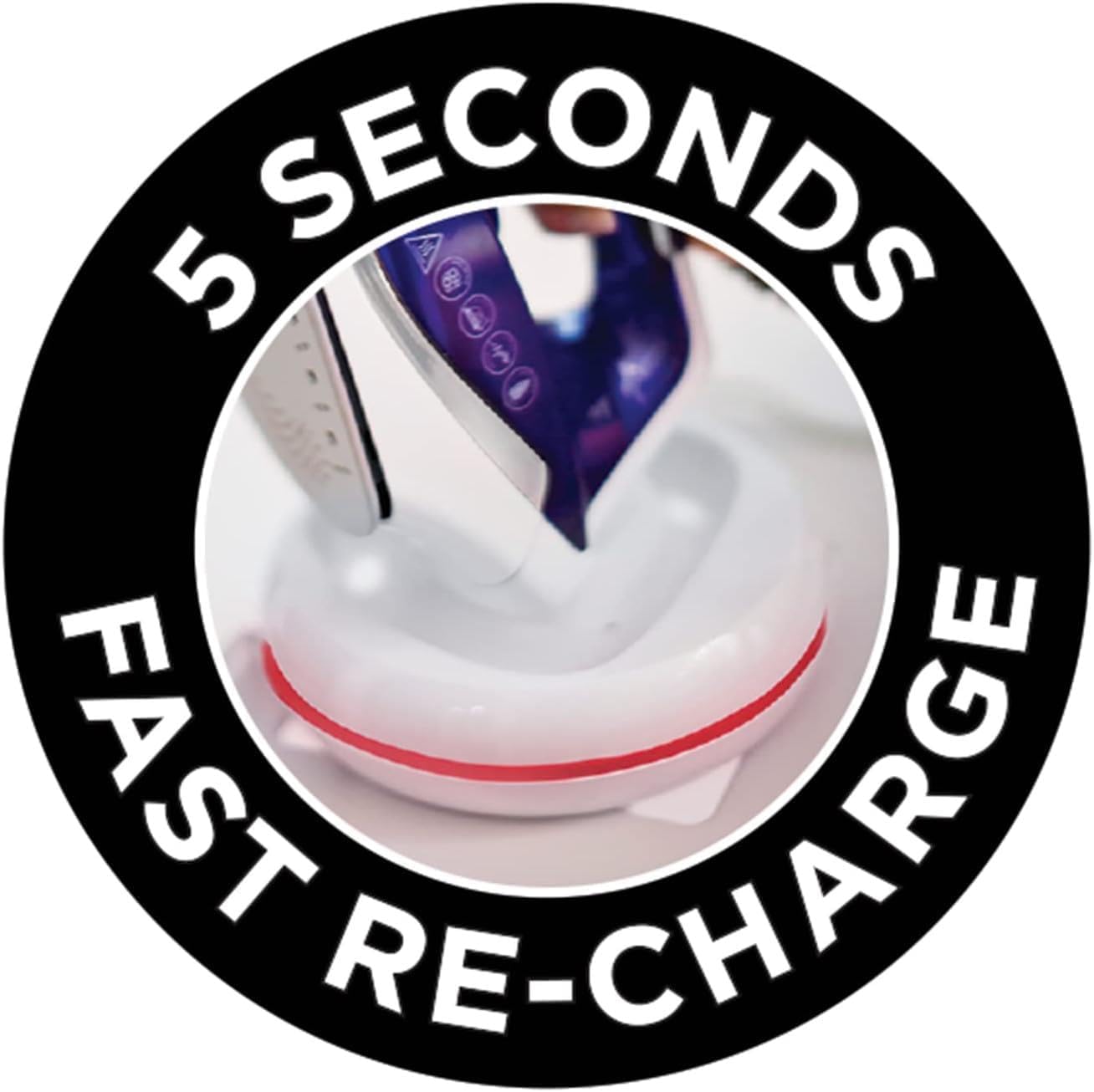 Russell Hobbs Freedom cordless steam iron purple and white with recharge base