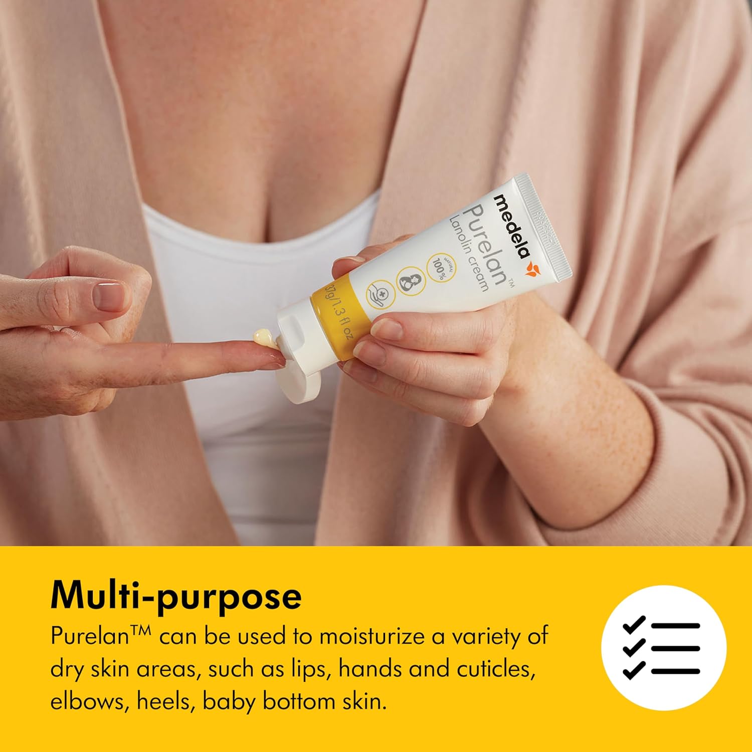 Medela Purelan lanolin cream 37g tube with yellow band label