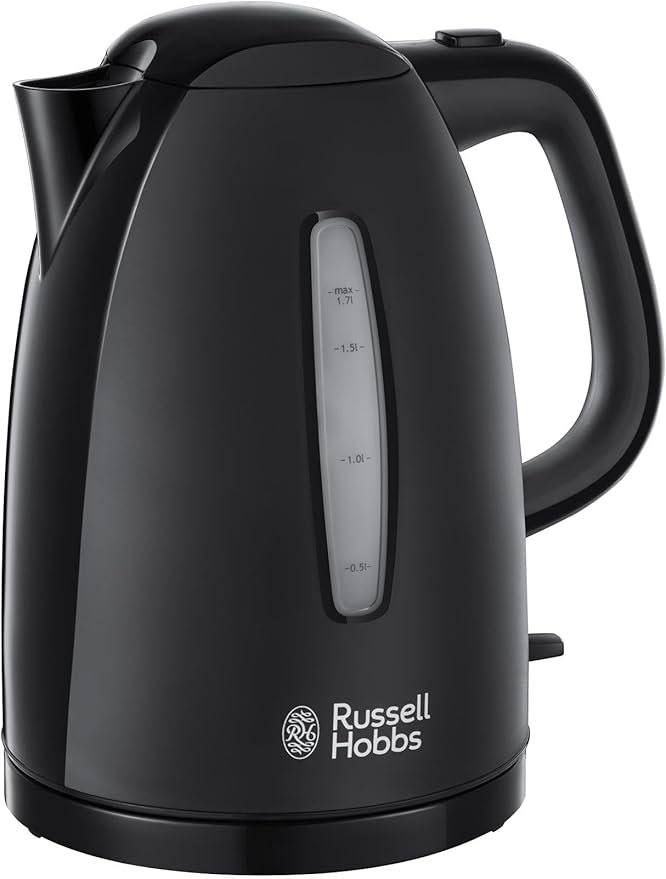 Russell Hobbs black electric kettle 1.7L with 360 degree base