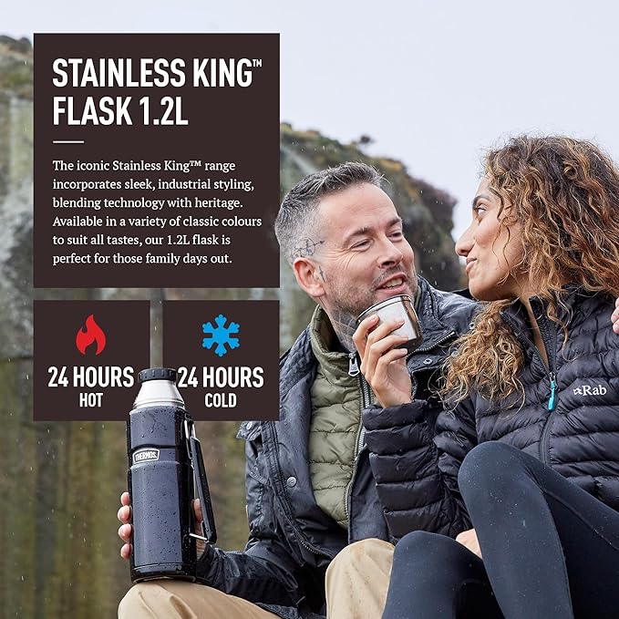 Thermos Stainless King flask 1.2L dark blue insulated bottle