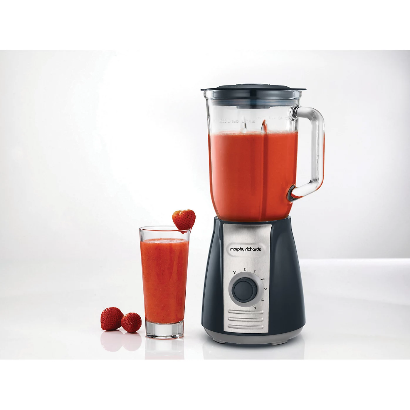 Morphy Richards Total Control table blender with ice crusher function, black and silver