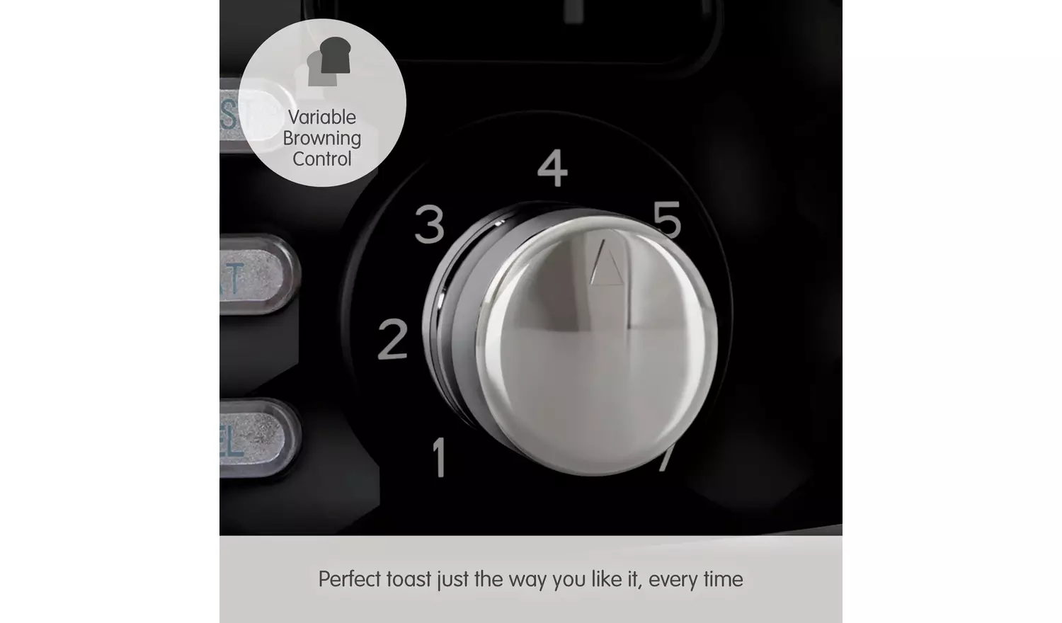 Morphy Richards Hive black toaster with variable browning control dial