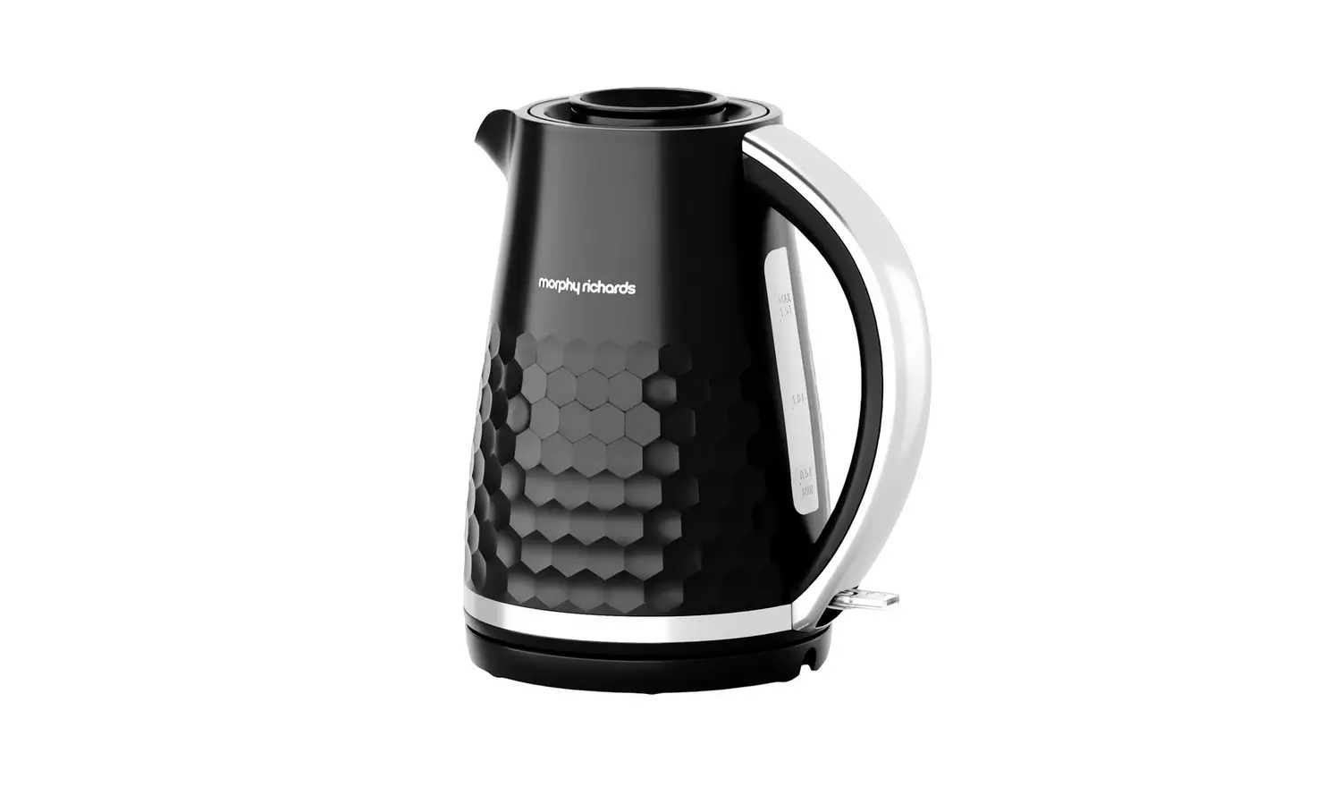 Morphy Richards Hive black jug kettle with honeycomb texture detail