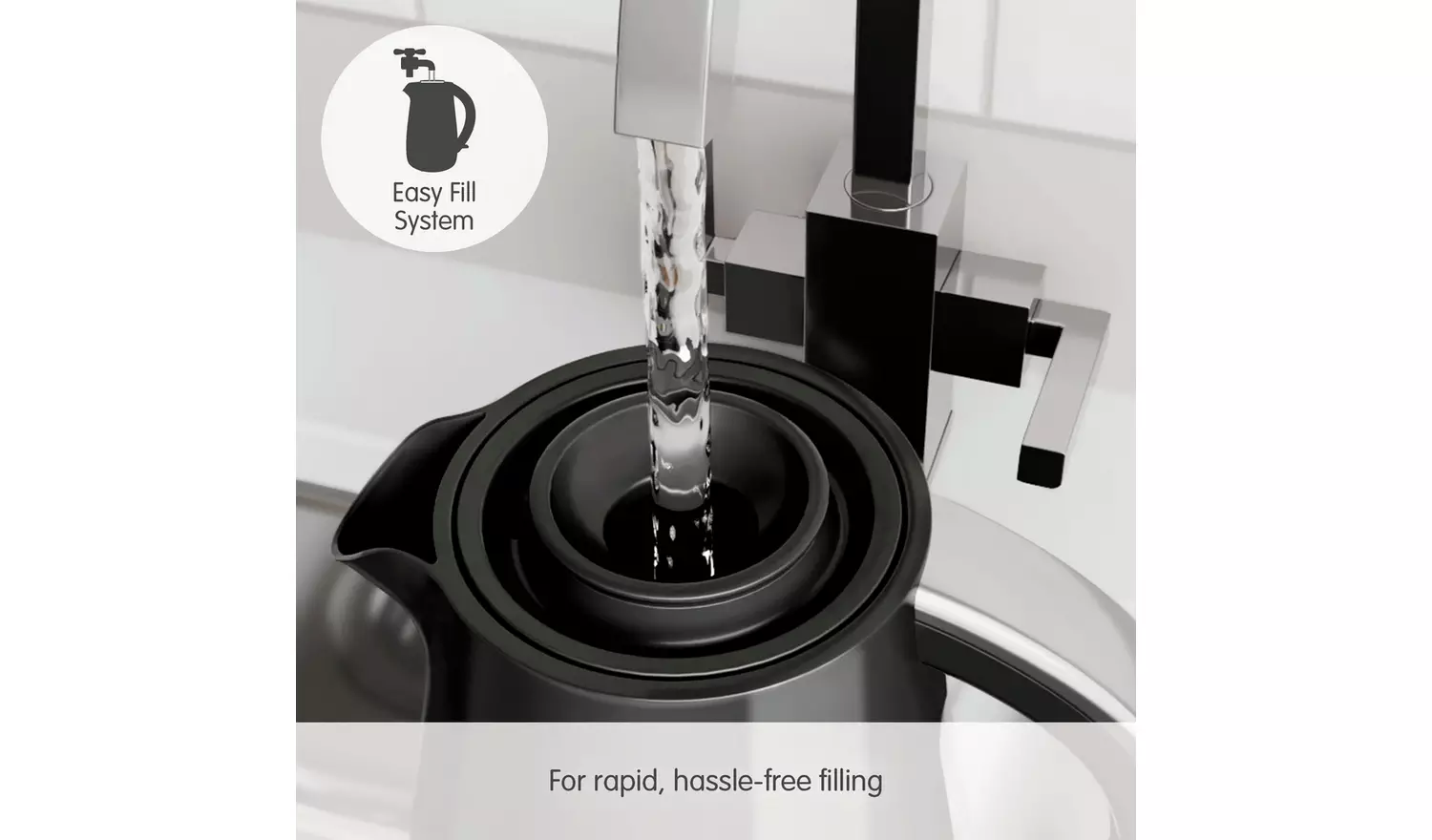 Morphy Richards Hive black jug kettle with easy fill system and water pouring