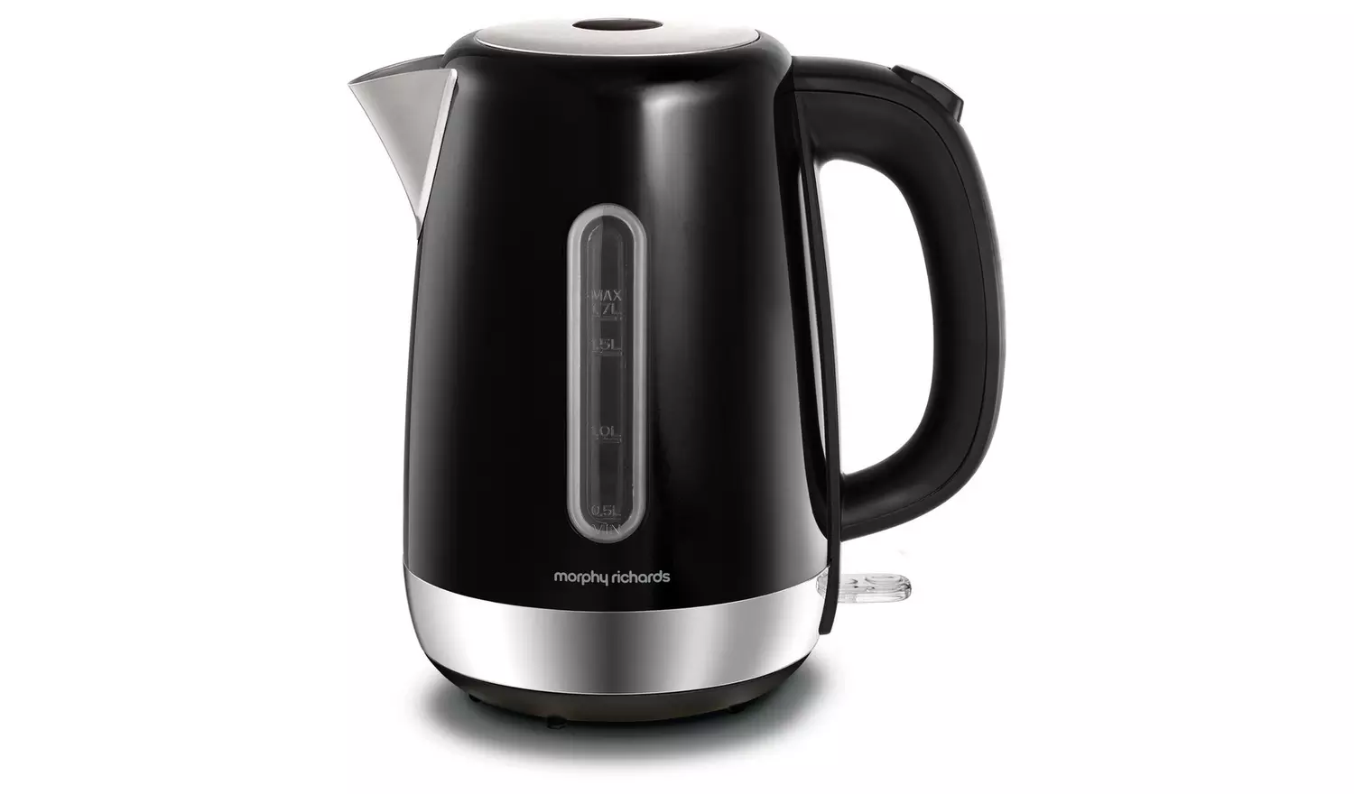 Morphy Richards Equip black jug kettle with water level gauge and stainless steel base