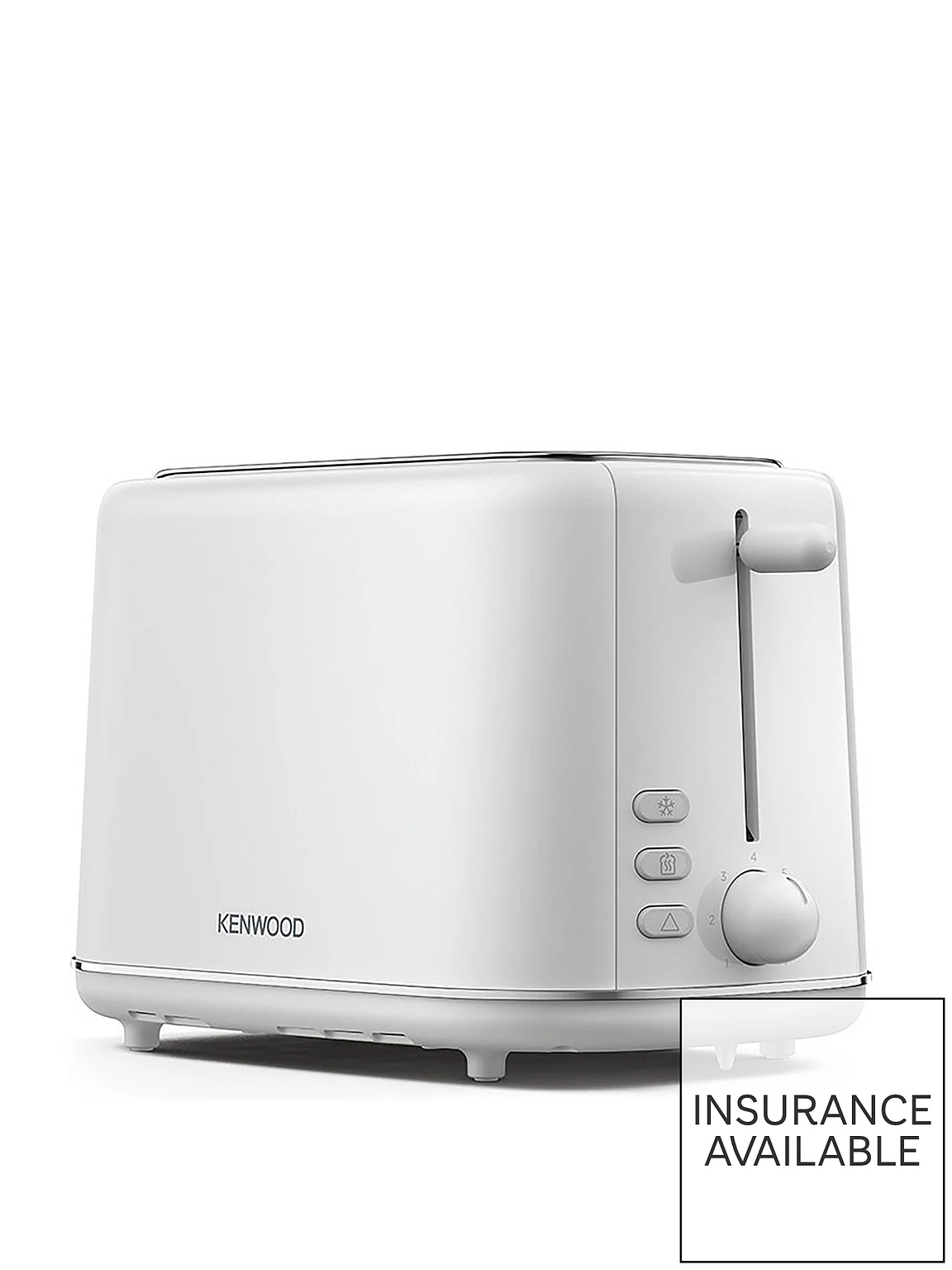 Kenwood Abbey Lux white 2 slot toaster 800w with browning control dial
