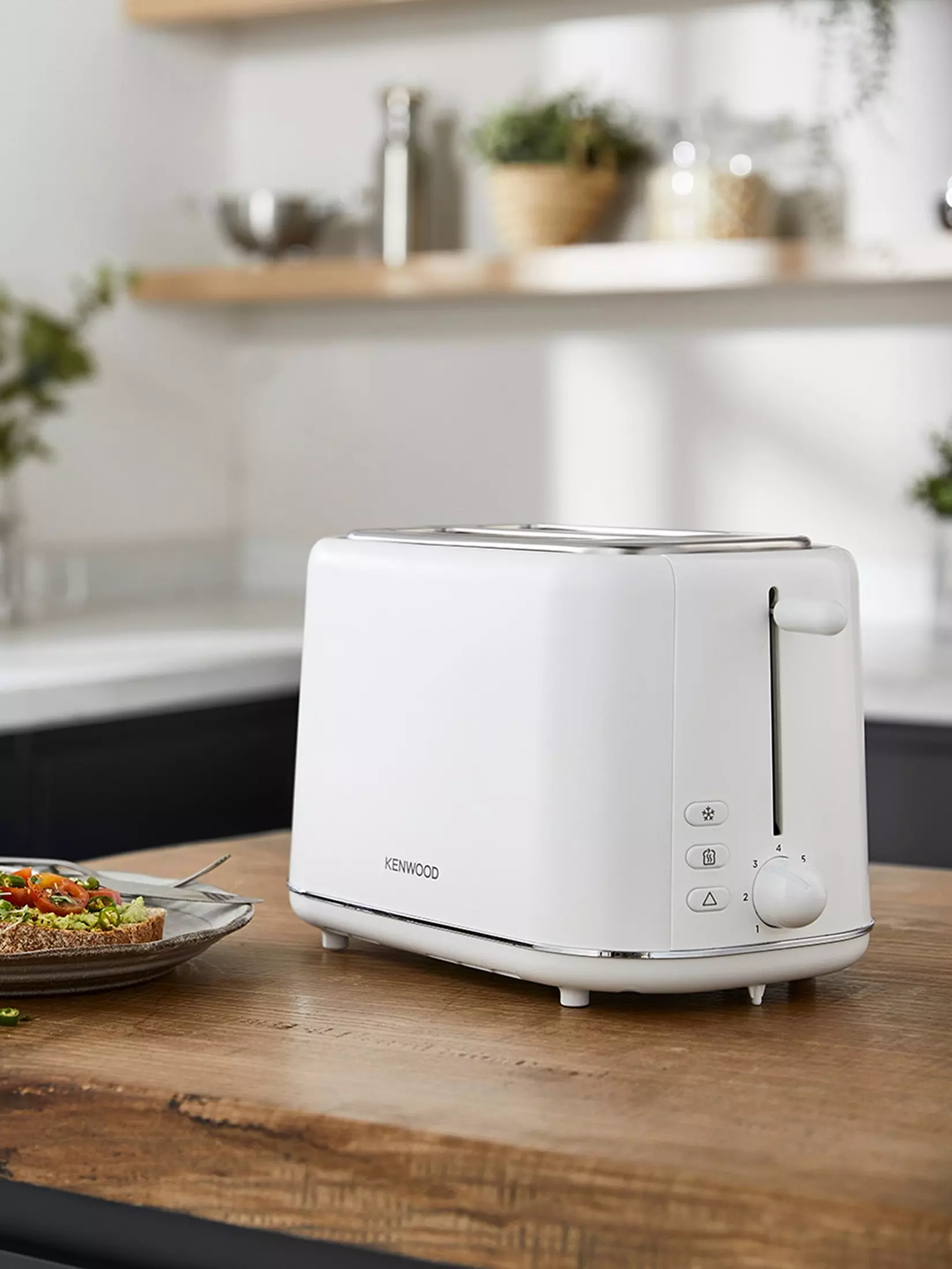 Kenwood Abbey Lux white 2 slot toaster 800w with browning controls