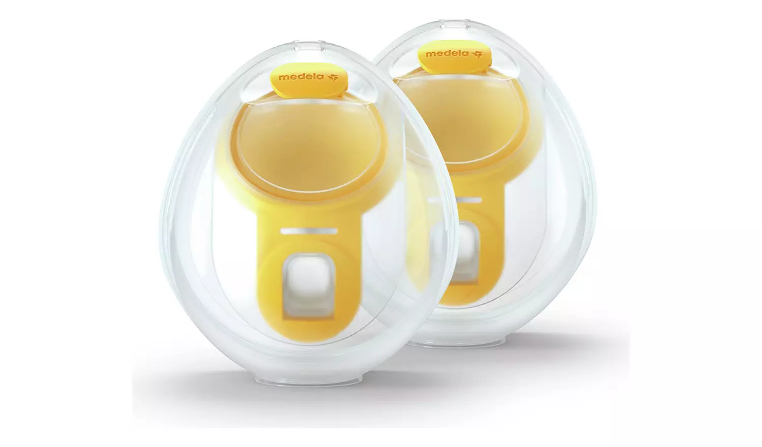 Medela Freestyle hands-free wearable double breast pump in yellow and white