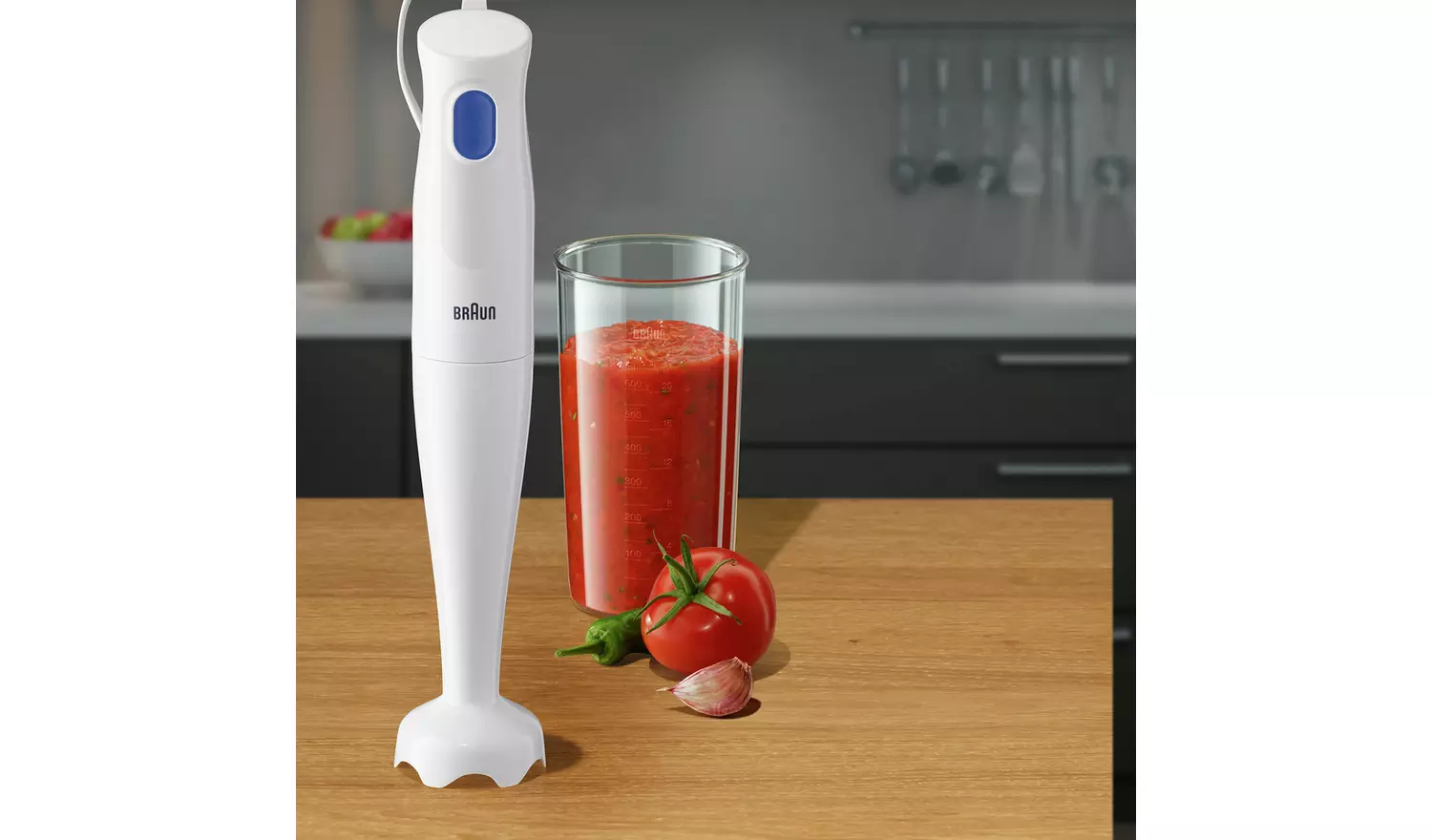 Braun MultiQuick 1 white hand blender 450w with blue button
