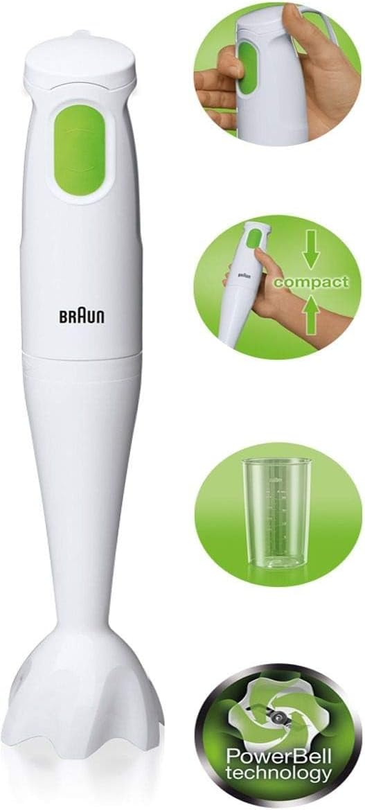 Braun white and green hand blender with 1.25L jug and two speed settings