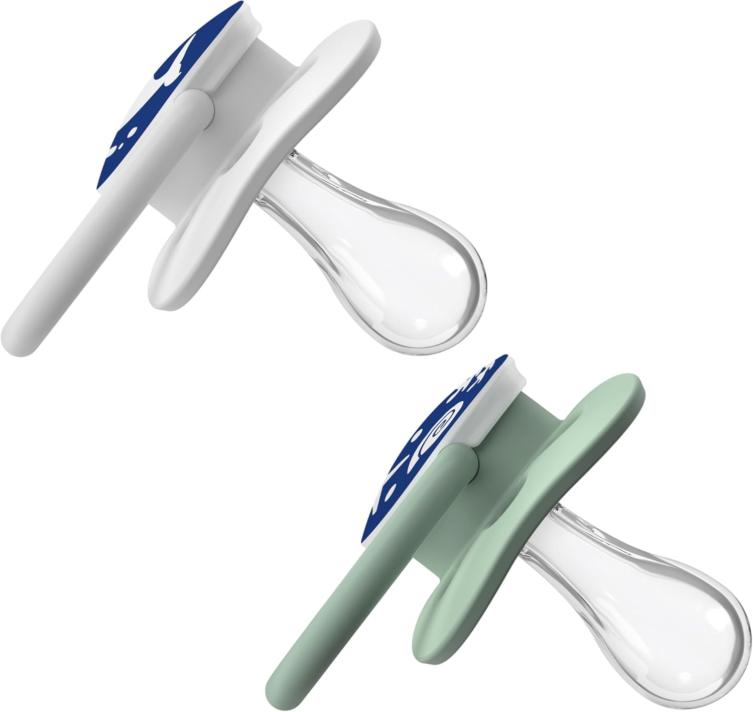 Dr Brown's Advantage Glow in the Dark blue soothers, newborn, pack of two