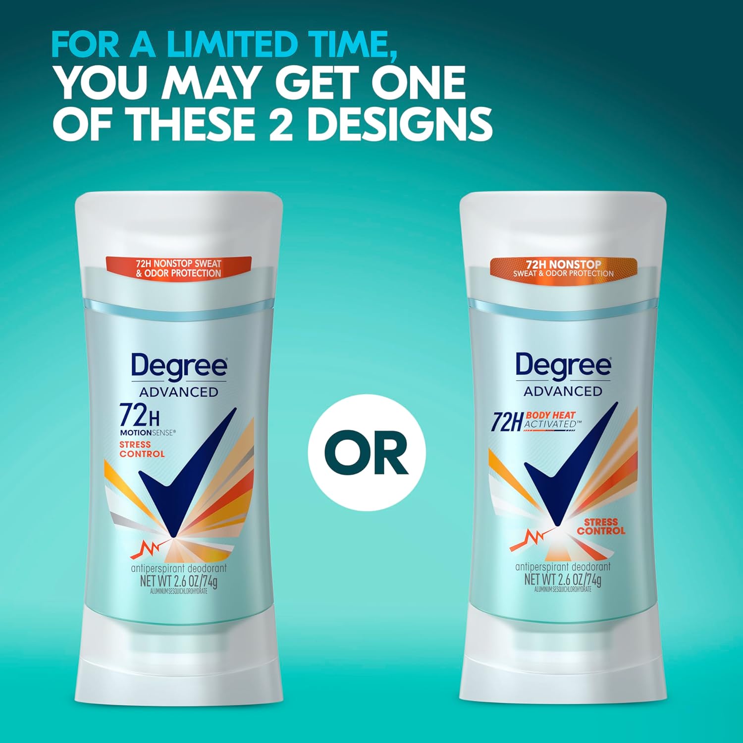 Degree Women Advanced 72h MotionSense Stress Control Antiperspirant Deodorant 74g