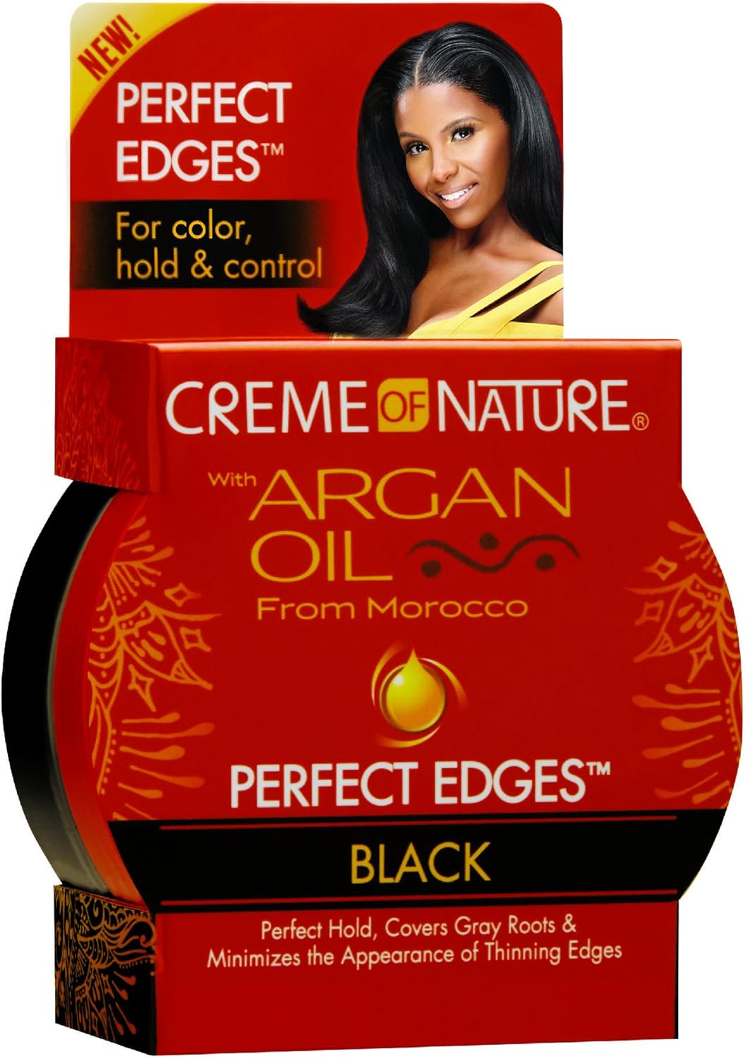 Creme of Nature Argan Oil Perfect Edges black gel 63.7g jar