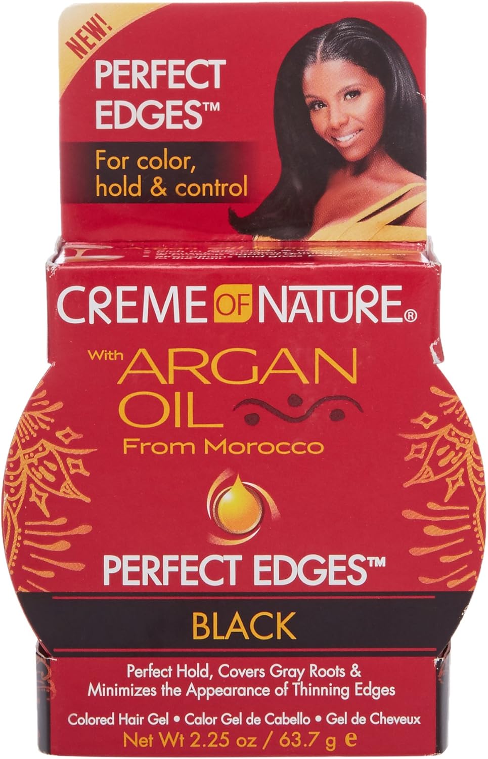 Creme of Nature Argan Oil Perfect Edges black gel 63.7g jar