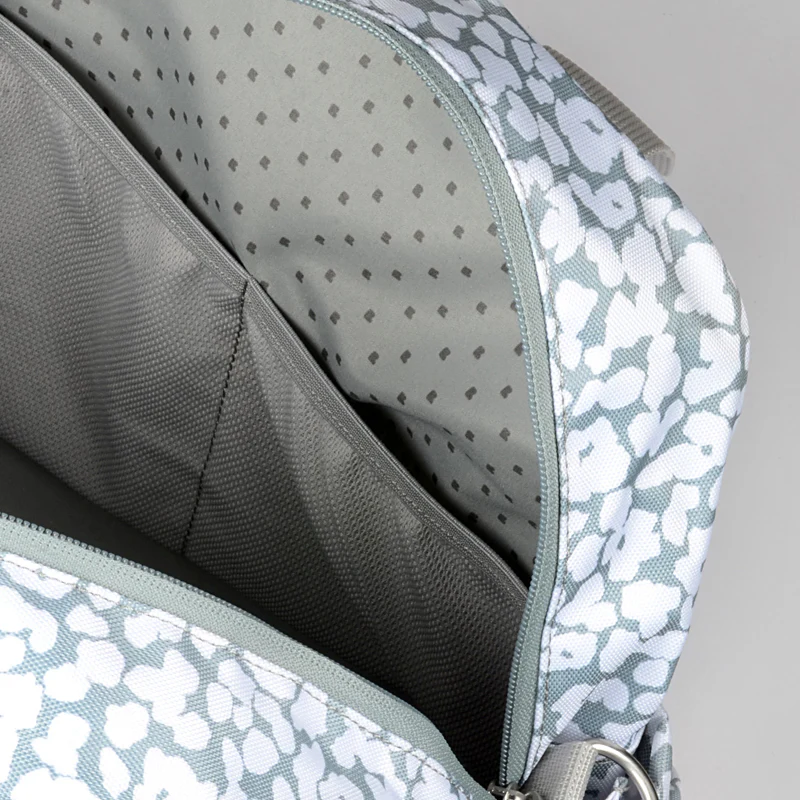 Béaba Geneva II changing bag cherry blossom 23L capacity grey and white