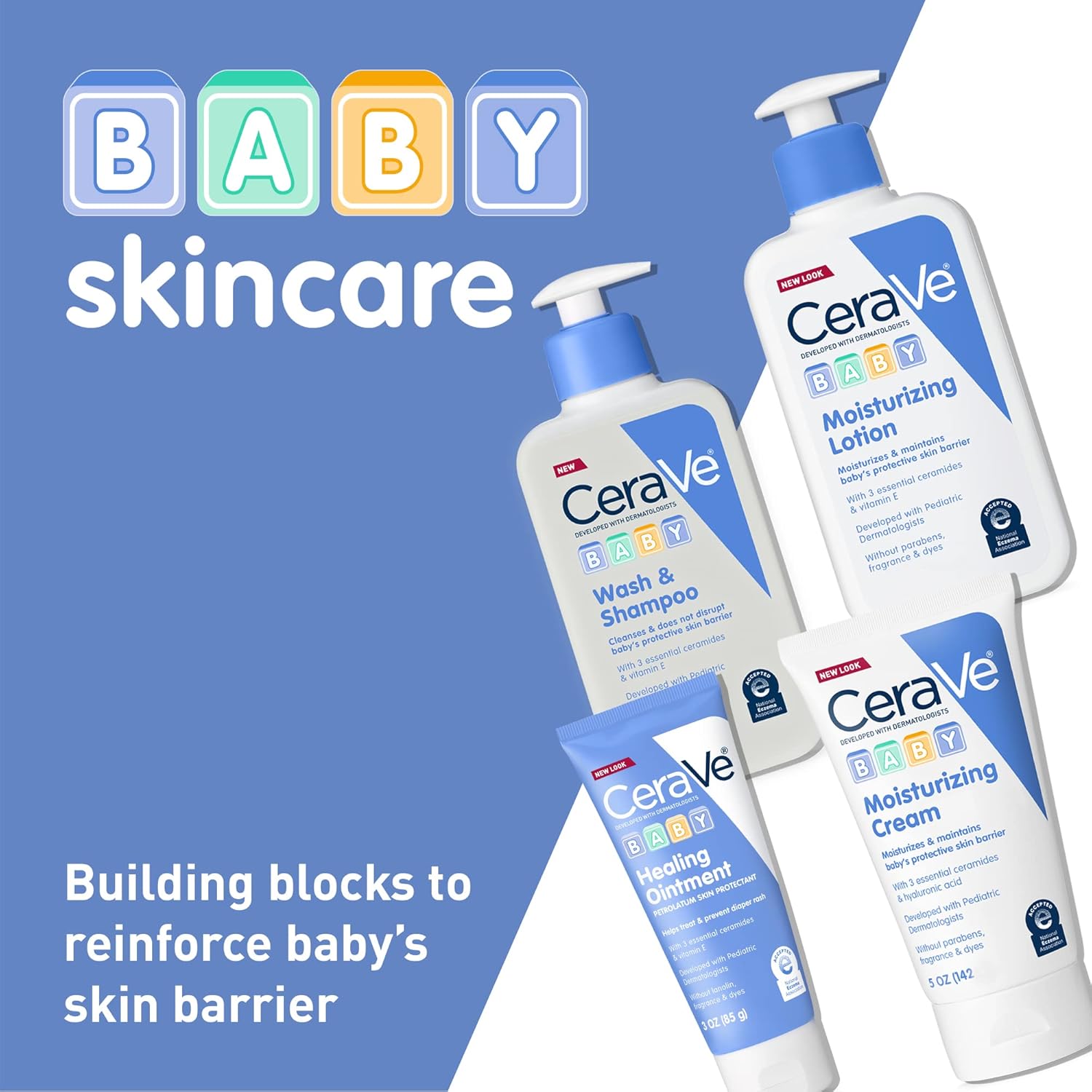 CeraVe Baby Moisturizing Cream 5 ounce white pump bottle with blue label