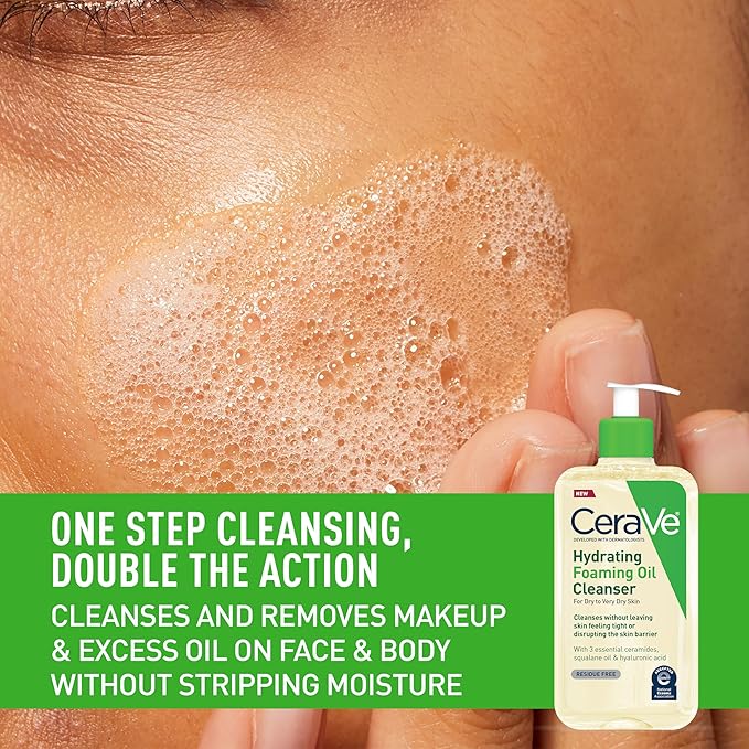CeraVe Hydrating Foaming Oil Cleanser 355ml bottle with pump dispenser