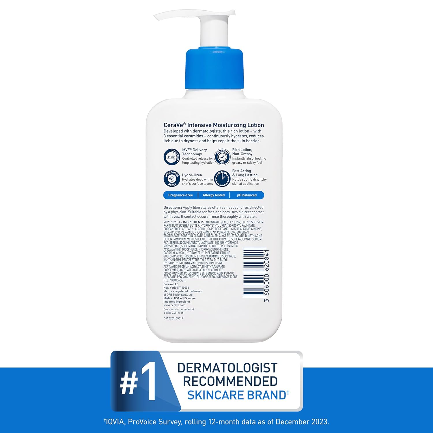 CeraVe Intensive Moisturizing Lotion 16 fl oz pump bottle with blue cap