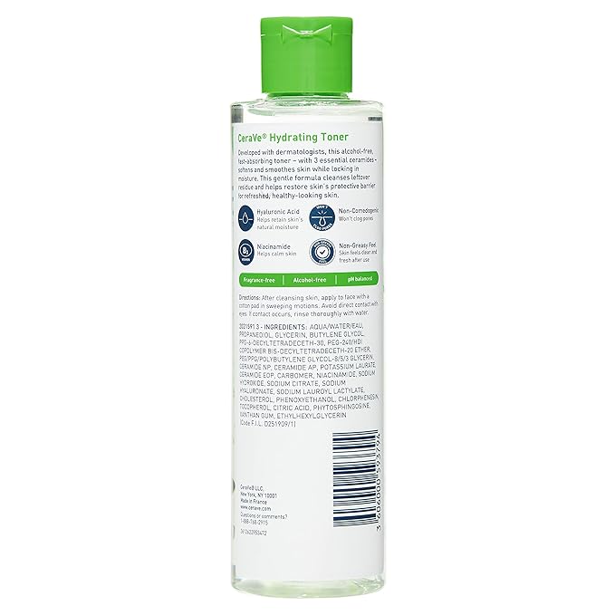 CeraVe Hydrating Toner for Face 200ml bottle with green cap