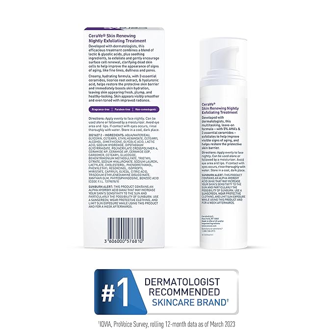 CeraVe Skin Renewing Nightly Exfoliating Treatment 50ml white bottle