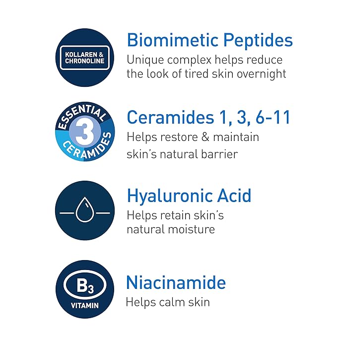 CeraVe Skin Renewing Night Cream 48g with biomimetic peptides and ceramides