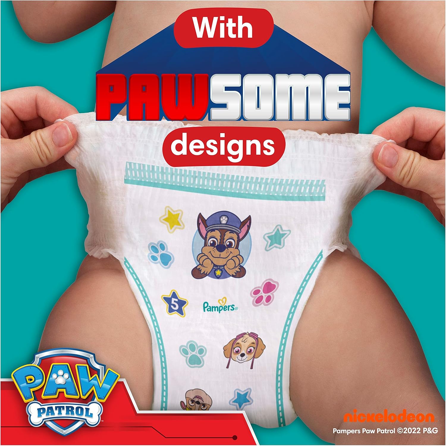 Pampers Paw Patrol Baby Dry Nappy Pants Size 4, 180 pack
