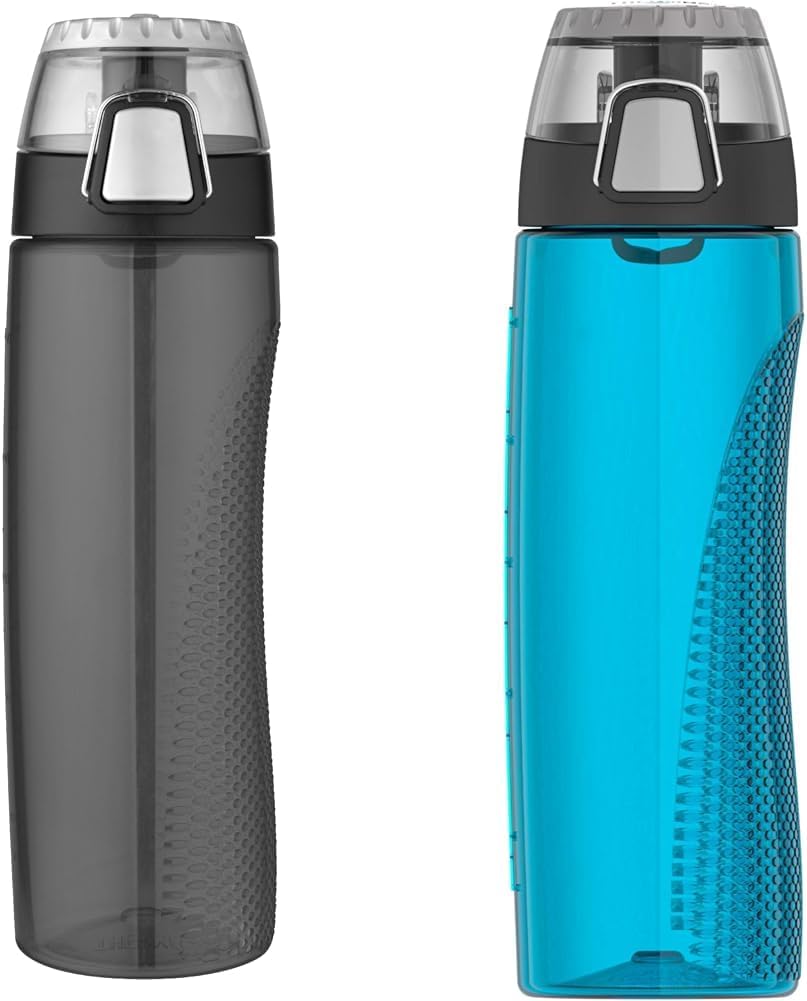 Thermos Hydration Bottle 710 mL water bottle in grey and turquoise