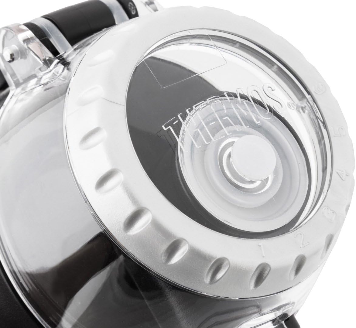 Thermos white and black hydration bottle 710 mL with clear base insert