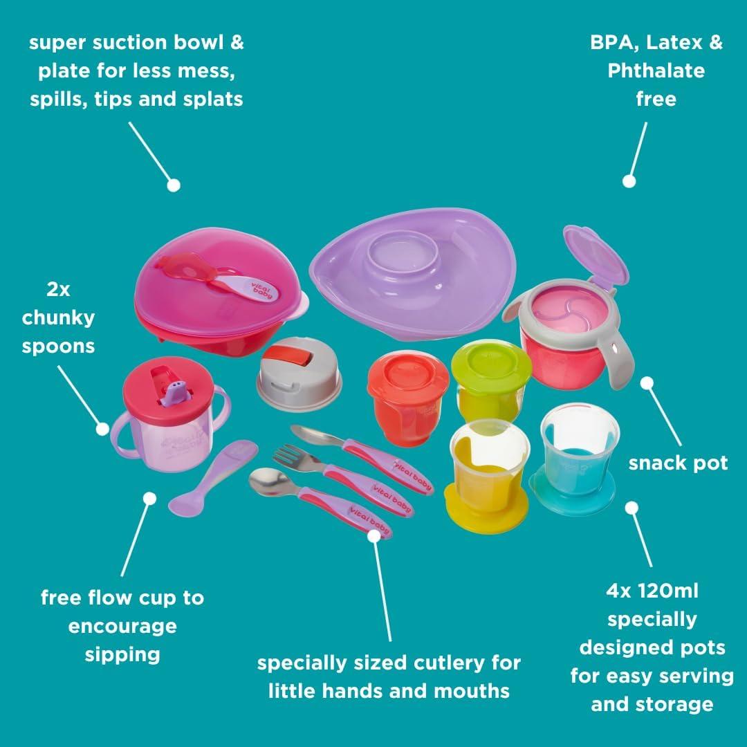 Vital Baby NOURISH Growing Up Kit Pop 9m+ multicoloured feeding set with bowls, plates and utensils