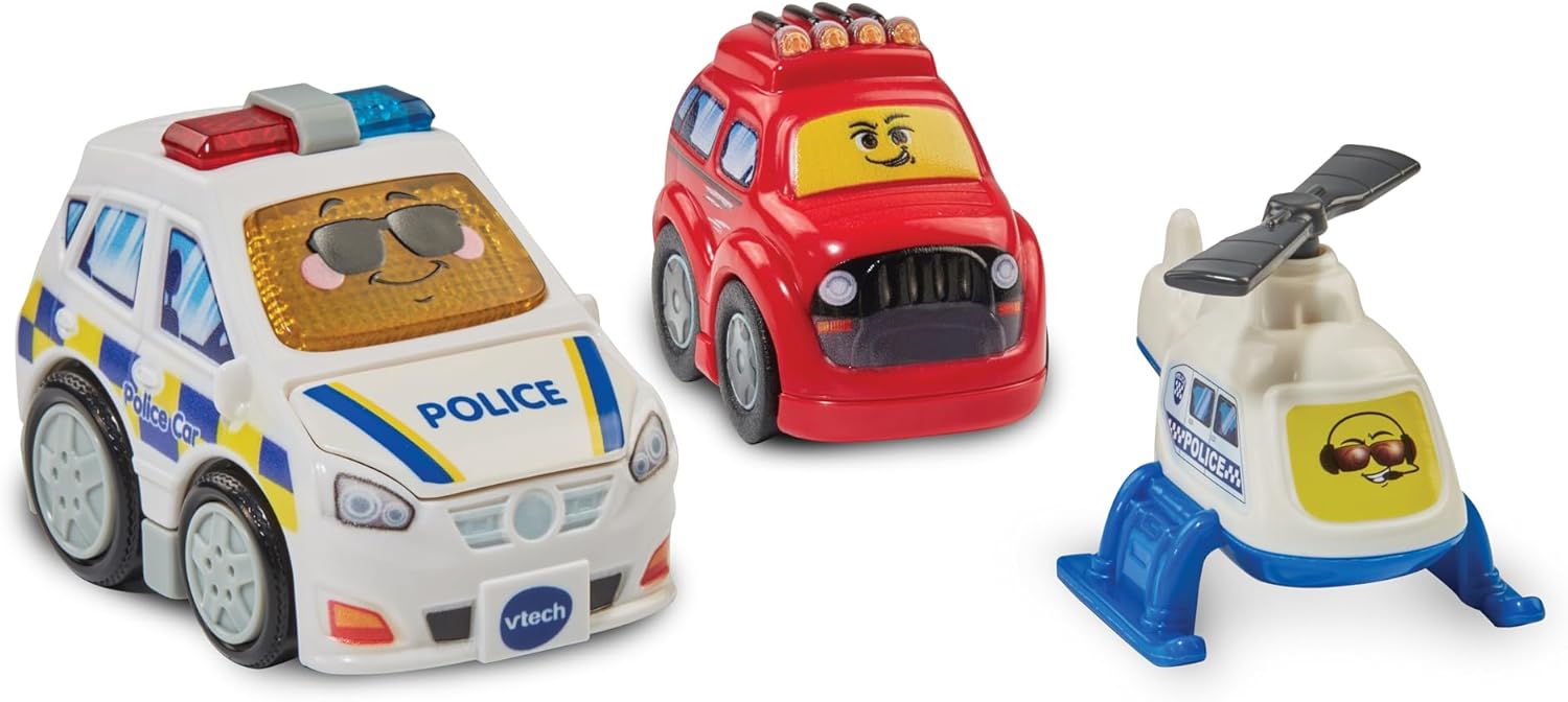VTech Toot-Toot Drivers white police car with animated face