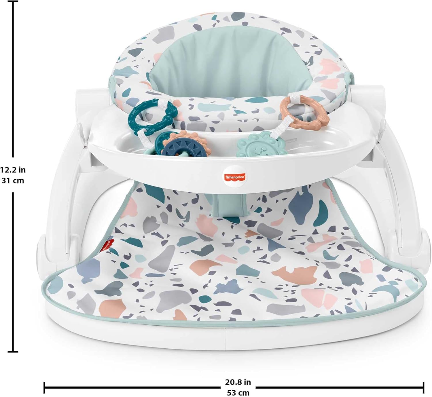 Fisher-Price Sit-Me-Up Floor Seat with Tray, Terrazzo Pacific Pebble design