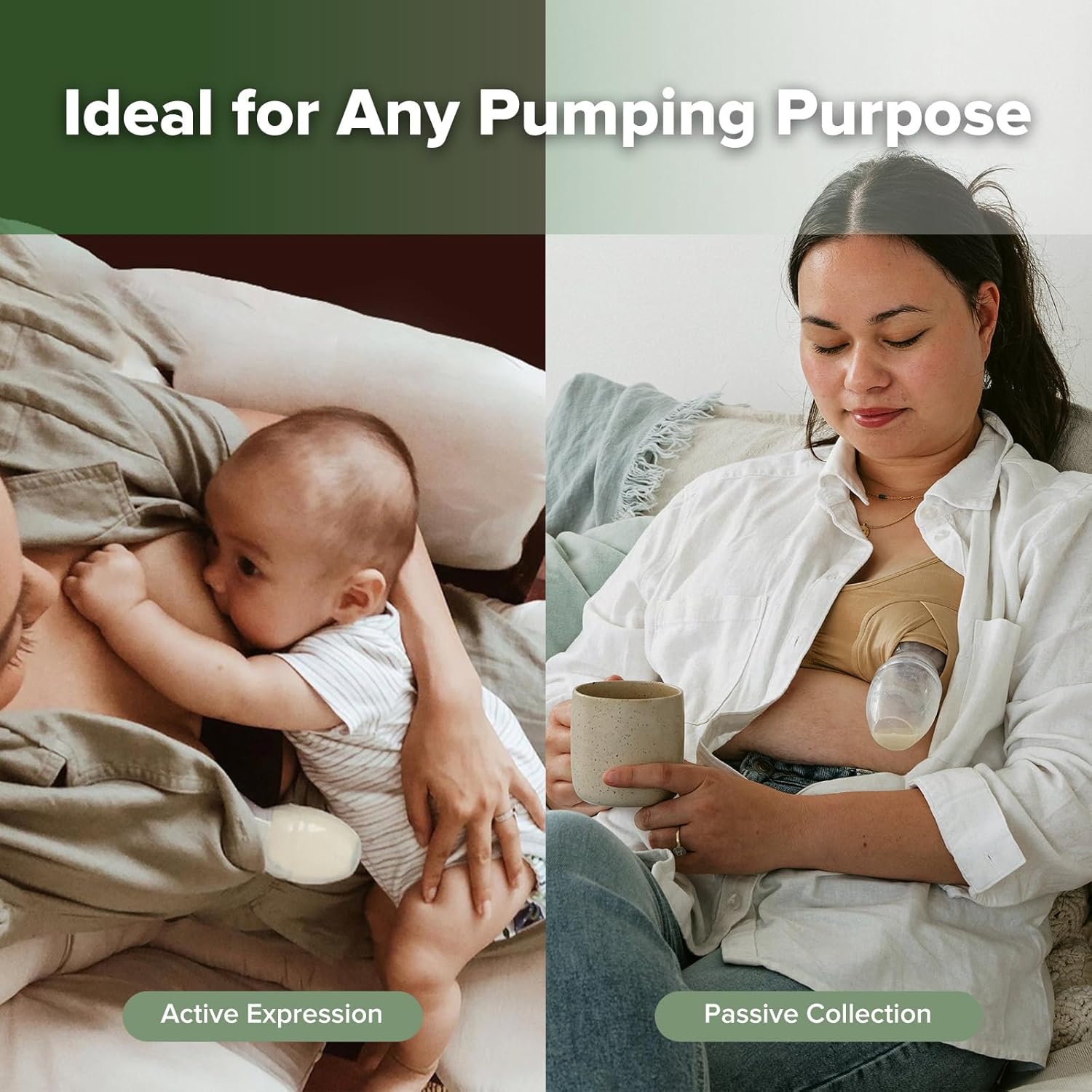 Haakaa manual silicone breast pump, clear collection bottle included