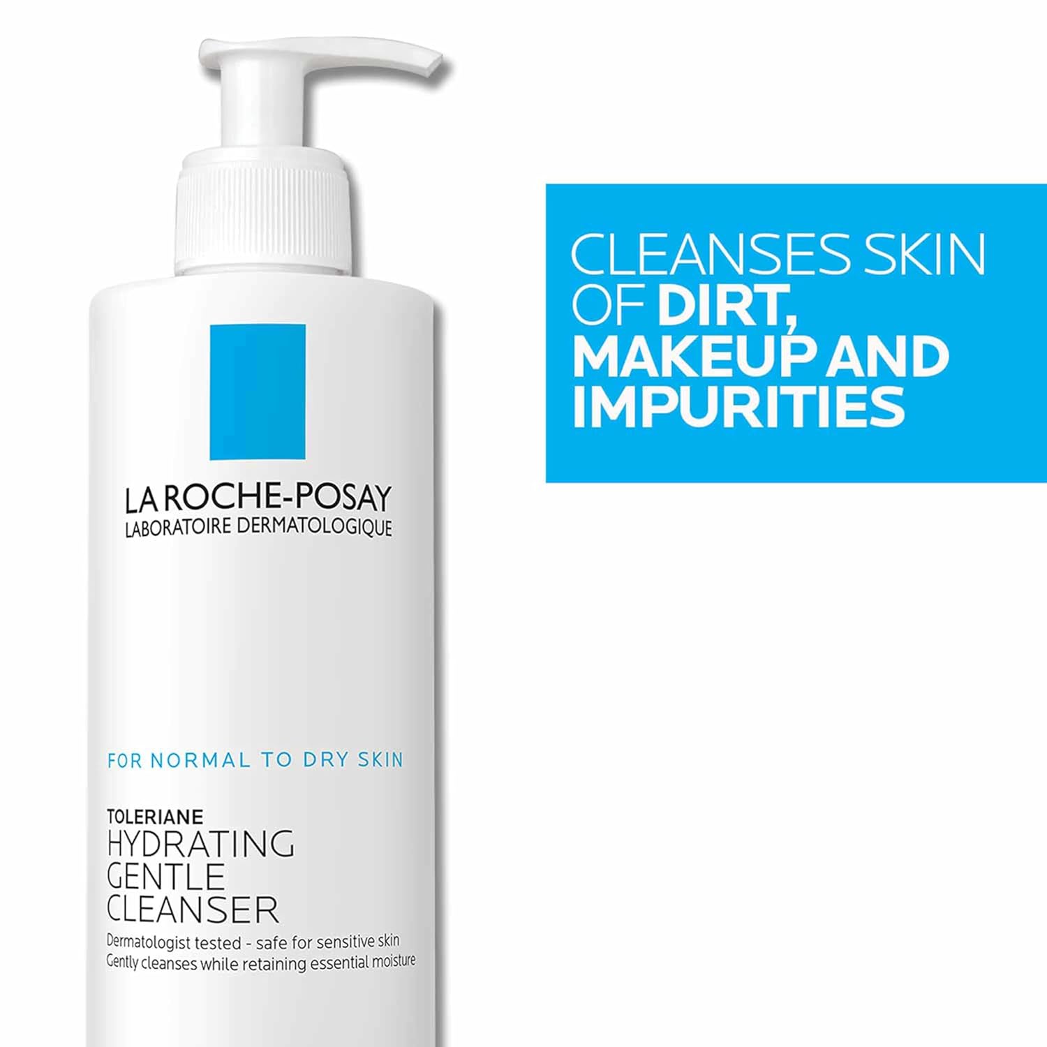 La Roche-Posay Toleriane Hydrating Gentle Cleanser 400ml white bottle pump dispenser