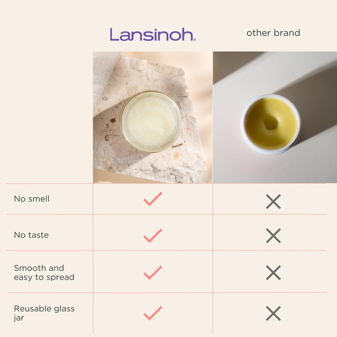 Lansinoh Organic Nipple Balm 60ml in reusable glass jar