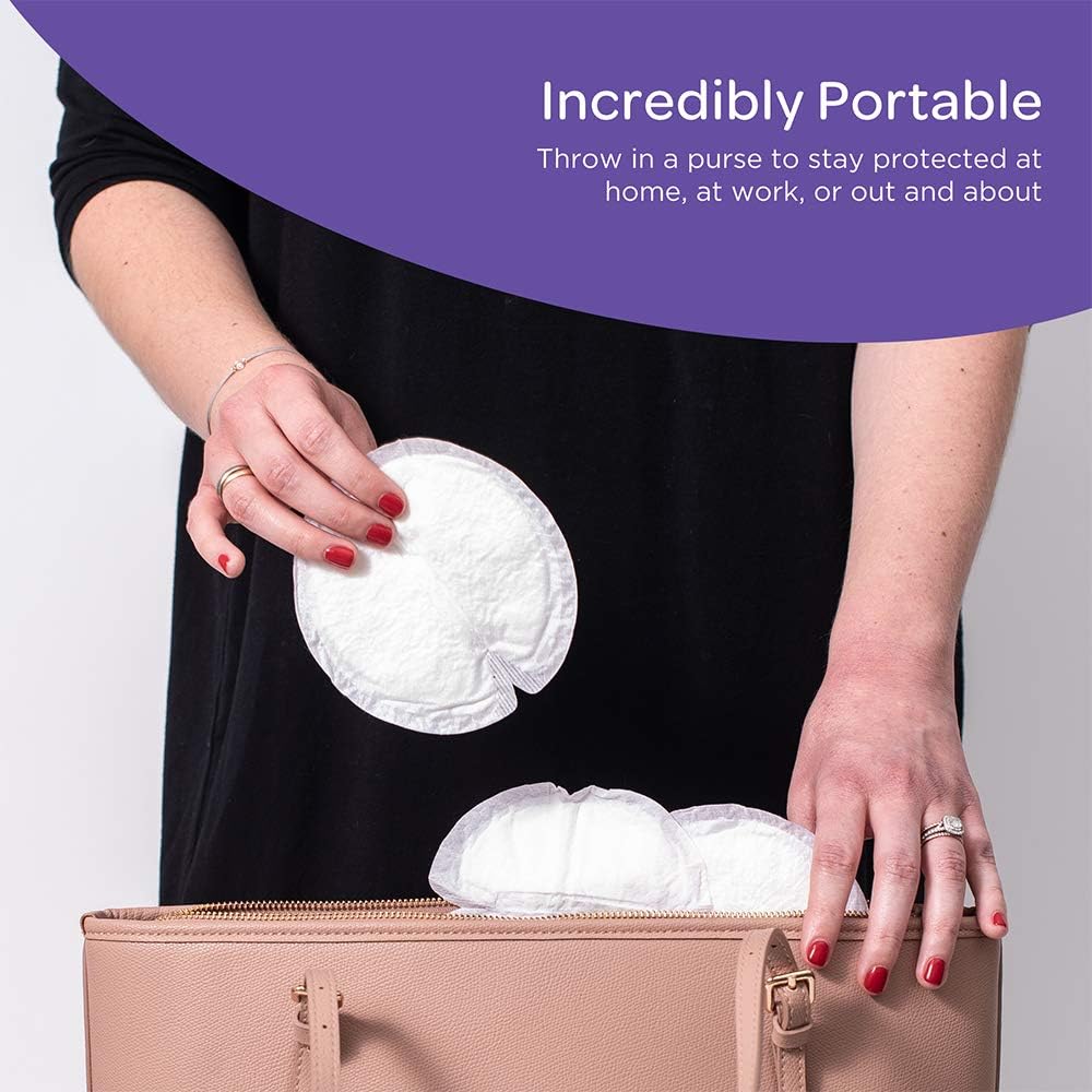Lansinoh disposable nursing pads 24-pack white round absorbent pads