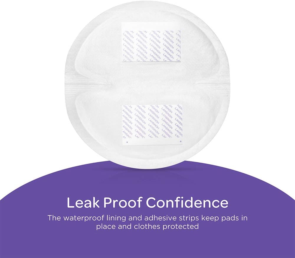 Lansinoh Disposable Nursing Pads 24-pack white with adhesive strips