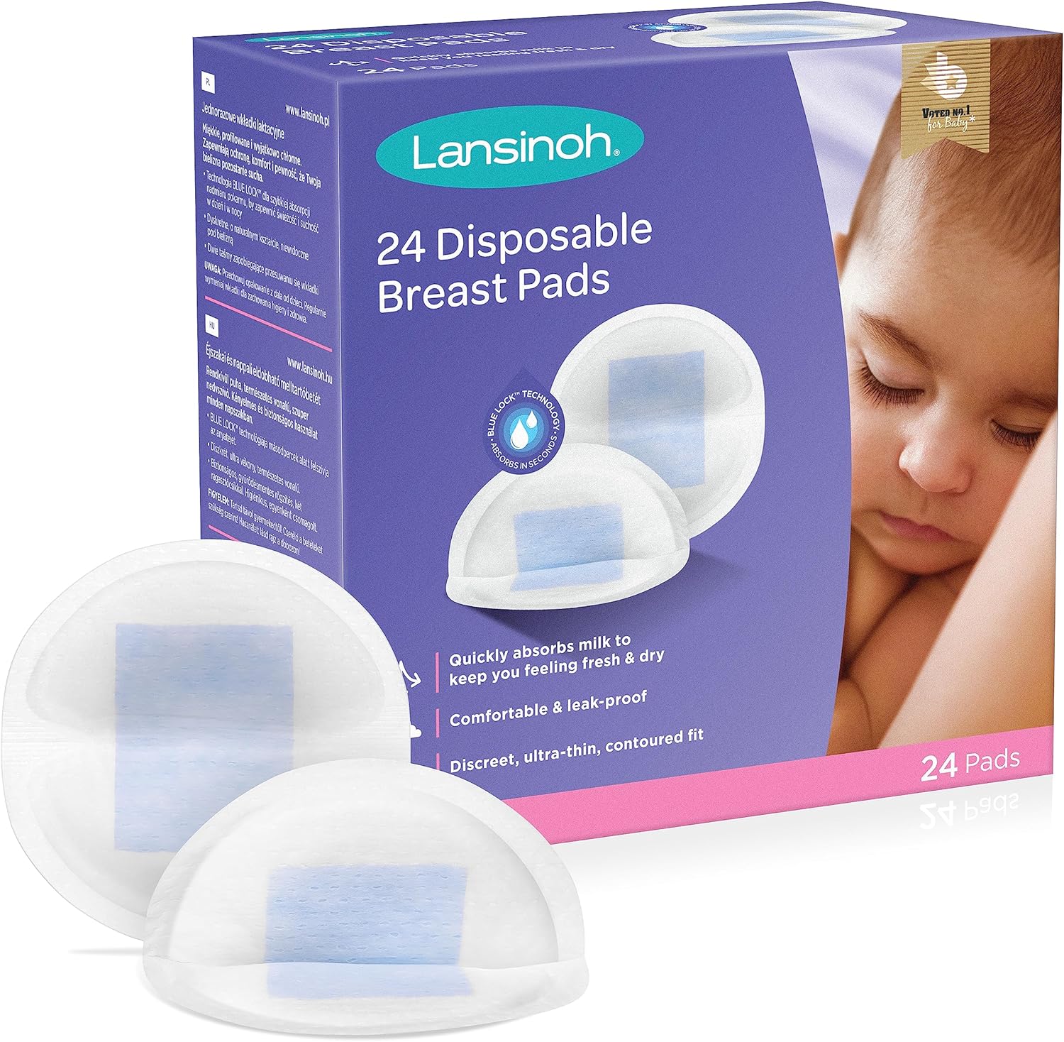 Lansinoh Disposable Breast Pads 24-pack white nursing pads