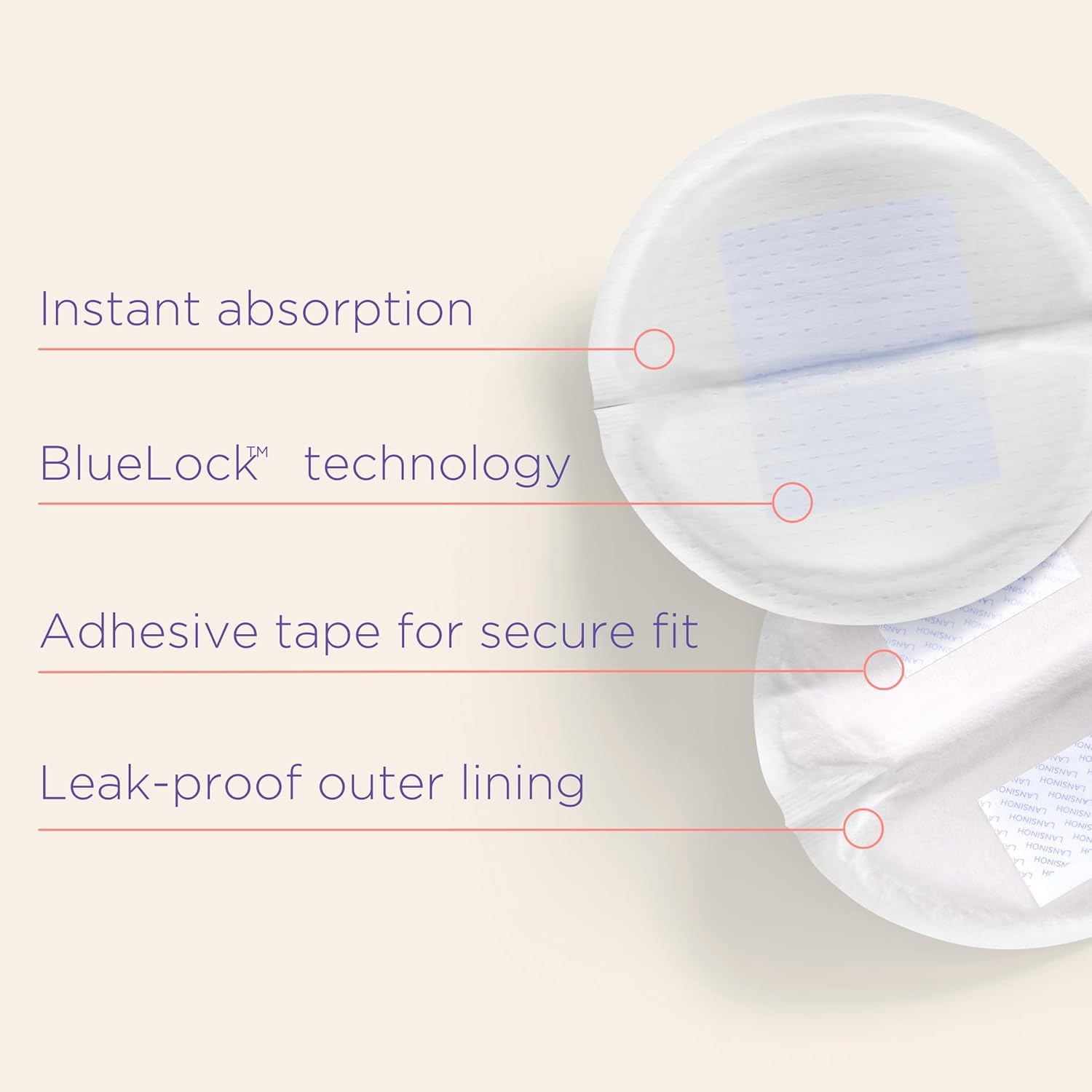 Lansinoh Disposable Nursing Pads 60 pack with BlueLock technology