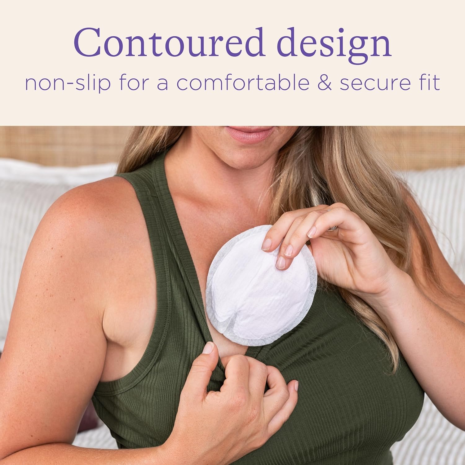 Lansinoh disposable nursing pads, white, 60 pack, contoured design