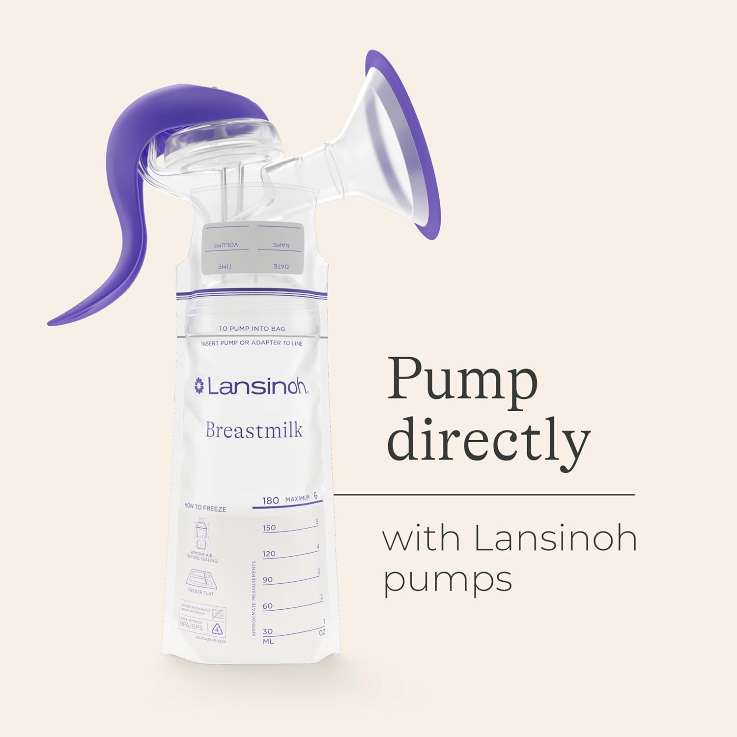 Lansinoh Breastmilk Storage Bags 25 pack with measurement markings