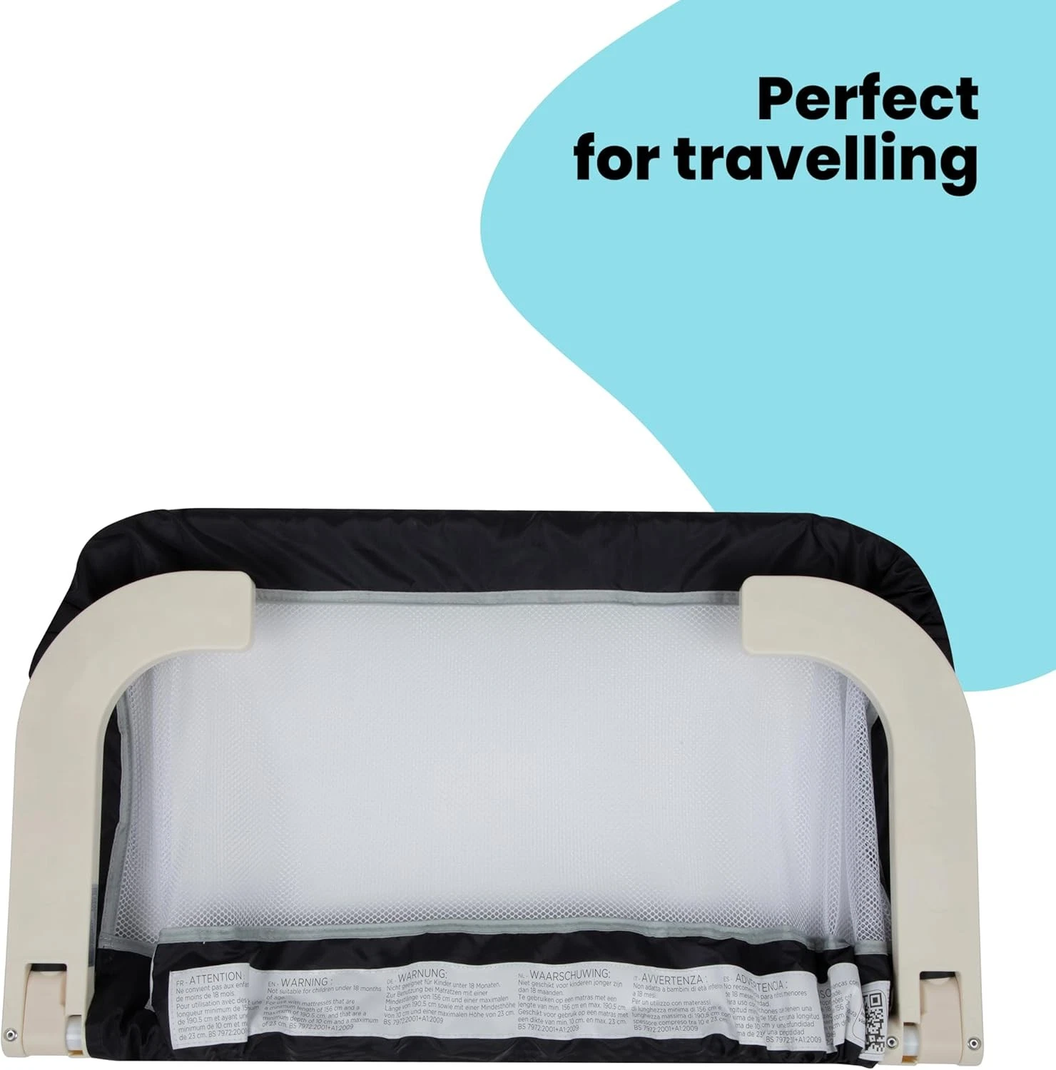 Safety 1st adjustable portable bed rail grey with mesh panel