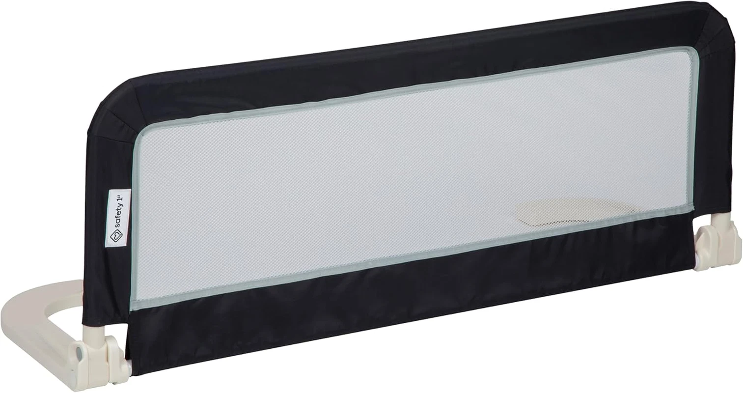 Safety 1st adjustable portable bed rail grey and black mesh guard