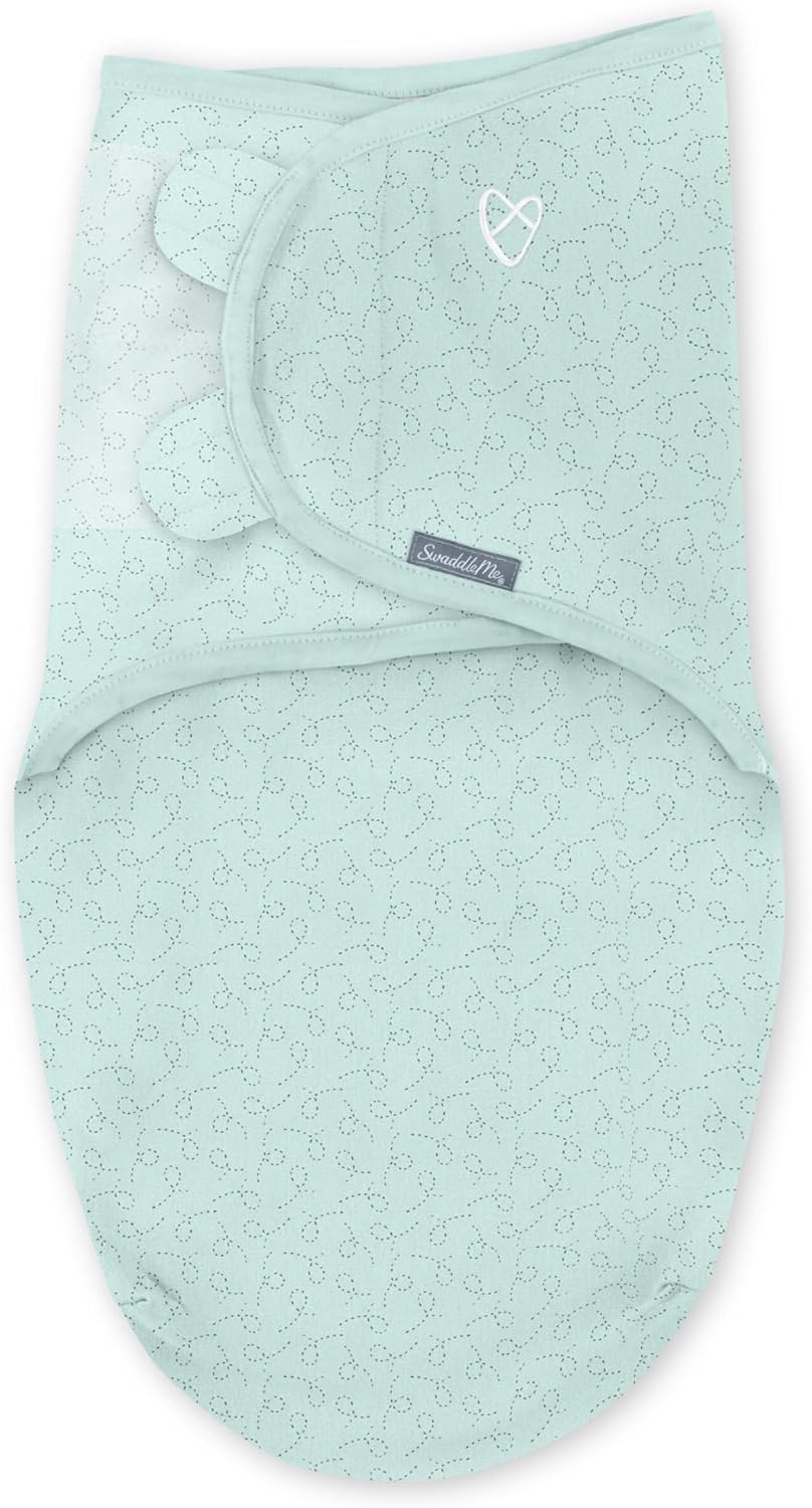 SwaddleMe Luxe Easy Change Swaddle in mint green with dot pattern