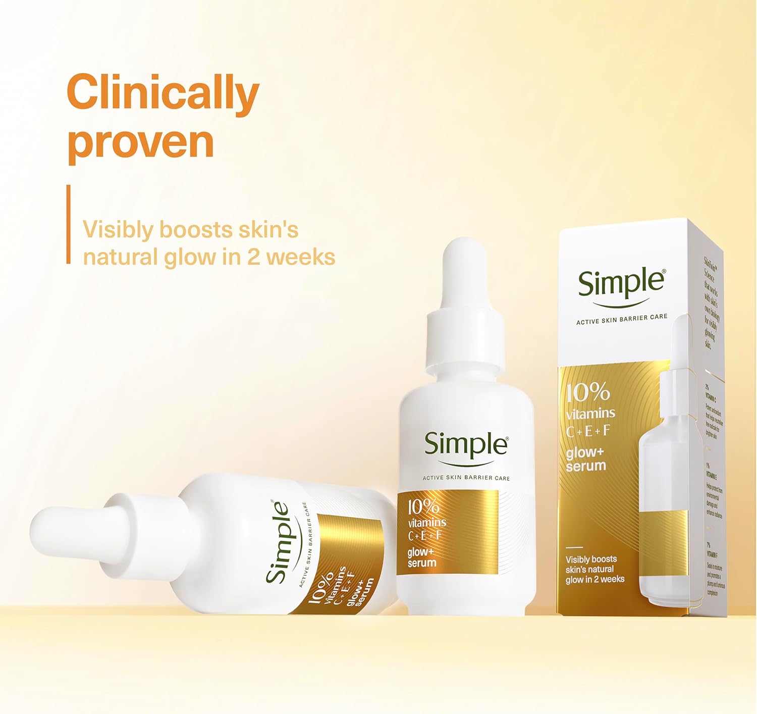 Simple Booster Serum 10% Vitamin C+E+F 30ml white bottle with dropper