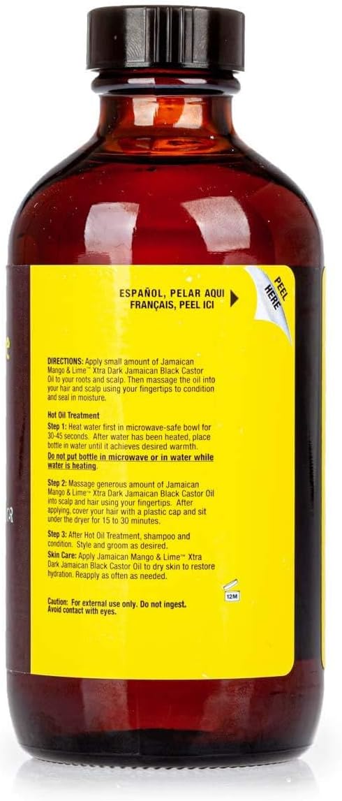 Jamaican Mango & Lime Pure Jamaican Black Castor Oil Extra Dark 8 oz bottle