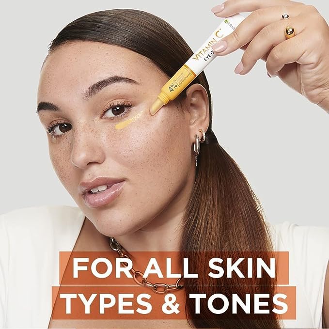 Garnier SkinActive Vitamin C Brightening Eye Cream 15mL tube with applicator