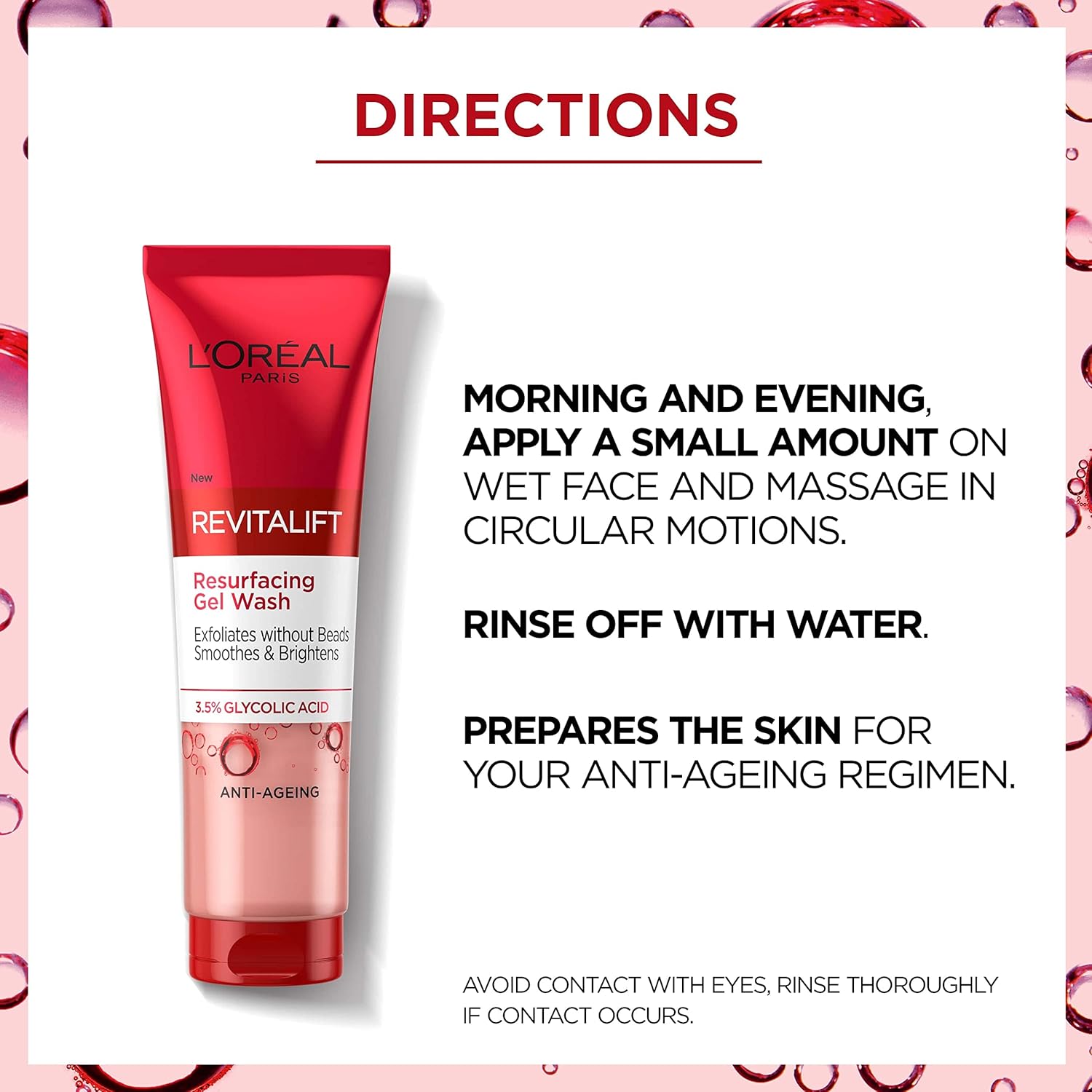L'Oréal Paris Revitalift Resurfacing Gel Wash 150ml with glycolic acid