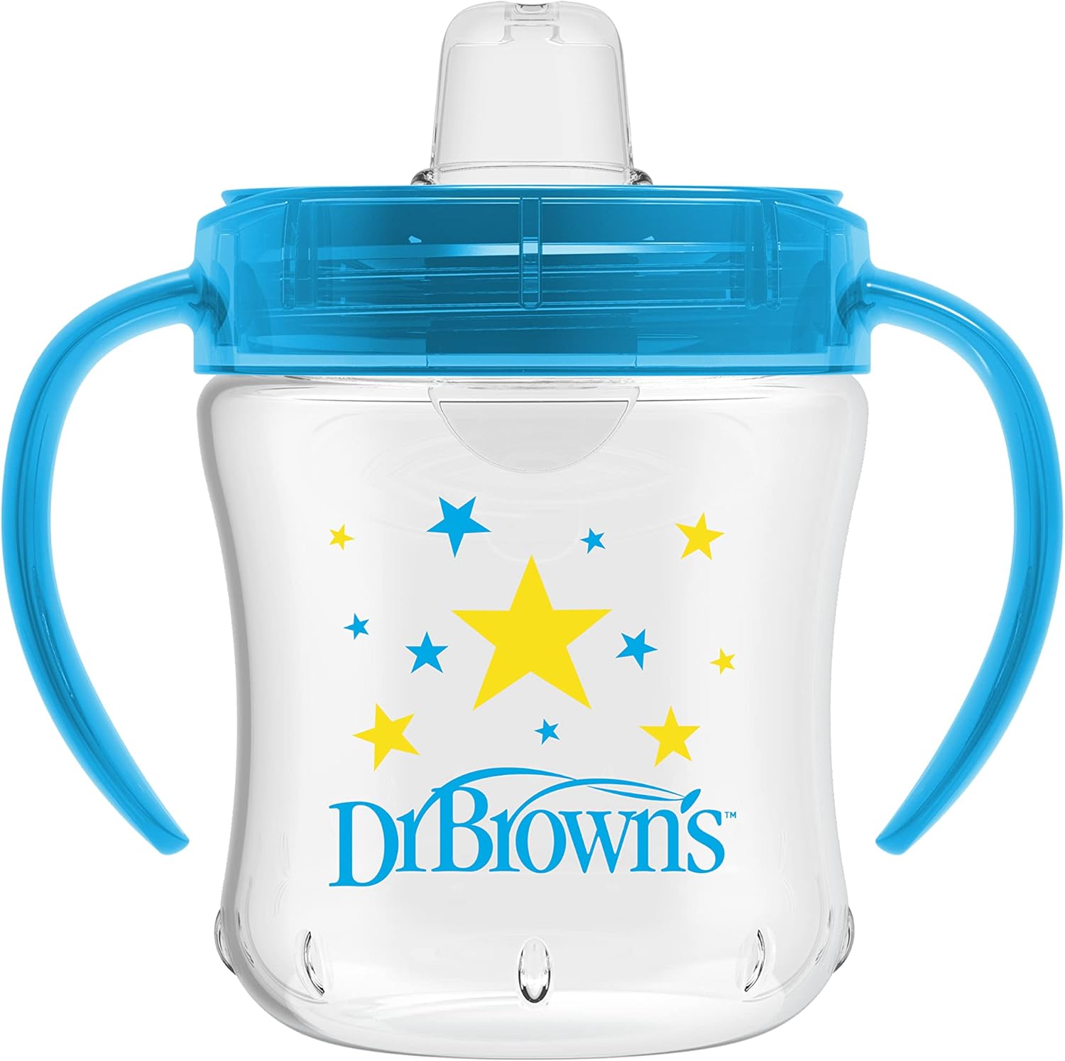Dr Brown's soft-spout transition cup blue 180ml with handles