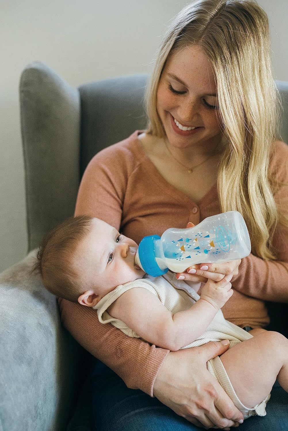 Dr Brown's Options+ blue baby feeding bottle gift set