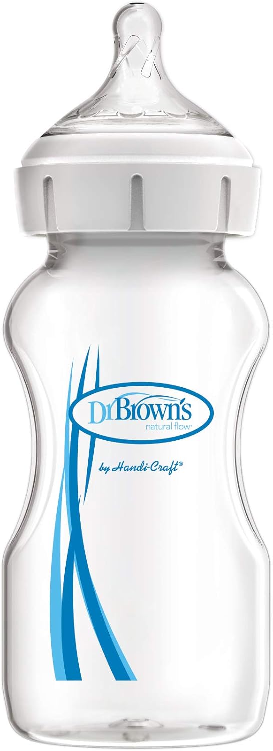Dr Brown's Options+ clear plastic baby bottle 150ml with white collar